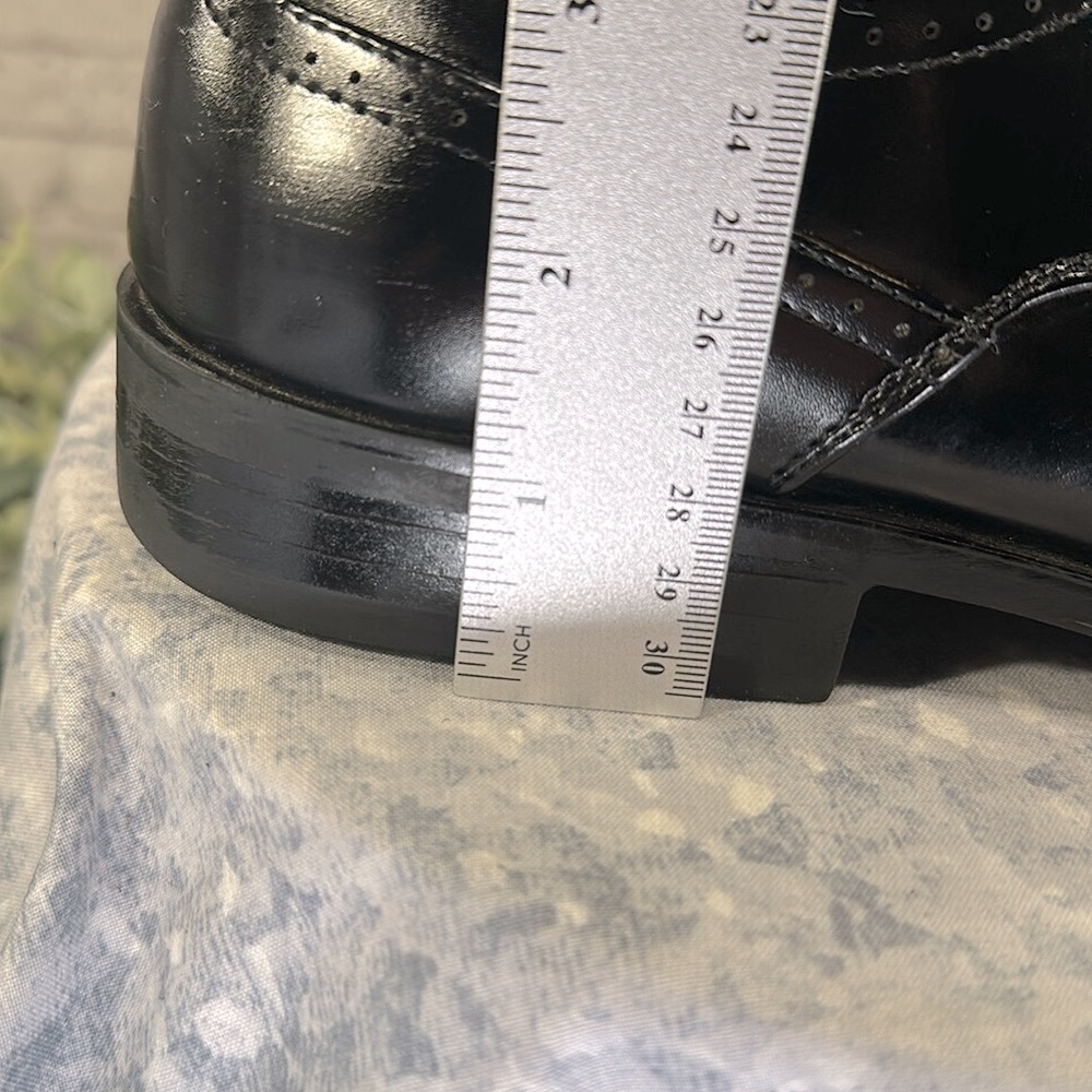Stacy Adams - Black Leather Semi-Round Cap-Toe Dress Oxfords Mens 12M🖤VGUC - Picture 11 of 13